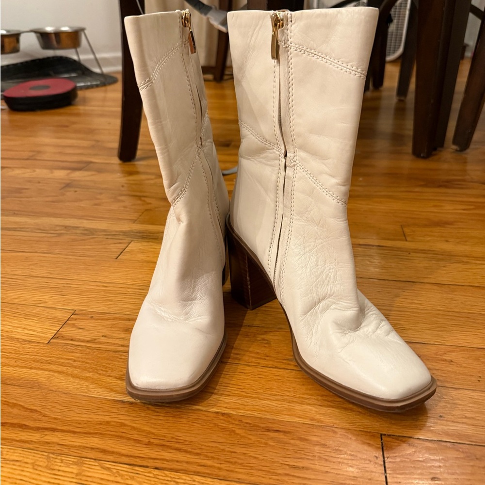 Franco Sarto White Leather Boots